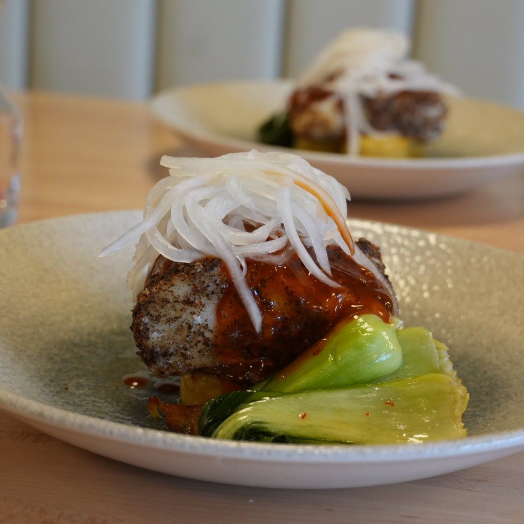 Black Pepper Crusted Cod.